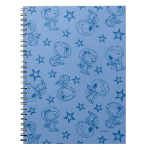 Peanuts Snoopy Blue Space Astronaut Patroon Notitieboek