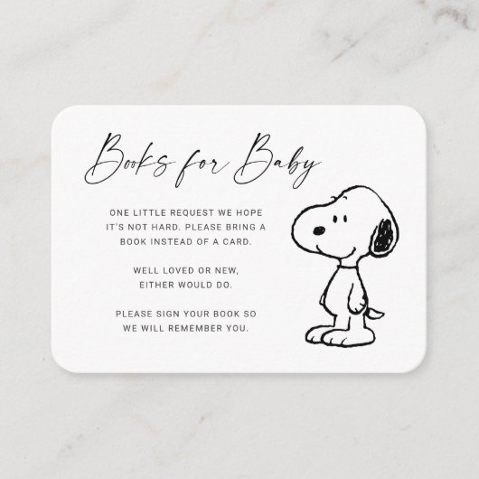 Peanuts Snoopy - Books for Baby Invitation Informatiekaartje (Voorkant)