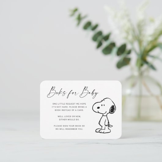 Peanuts Snoopy - Books for Baby Invitation Informatiekaartje (Staand voorkant)