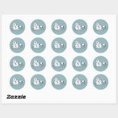 Peanuts | Snoopy Bouwt Een Sneeuwman Ronde Sticker (Vel)