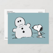 Peanuts | Snoopy bouwt een sneeuwpop Briefkaart (Voorkant / Achterkant)