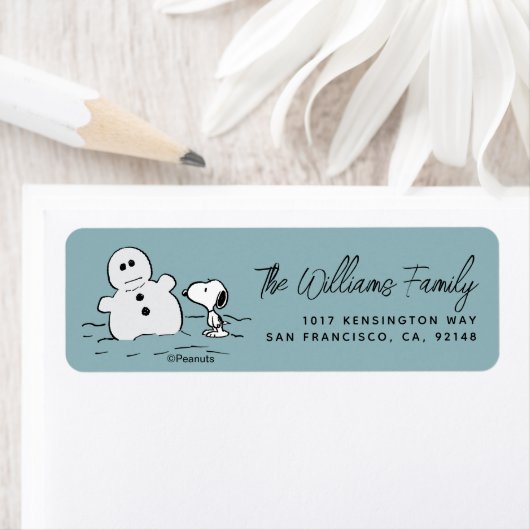 Peanuts | Snoopy bouwt een sneeuwpop Etiket (Insitu)