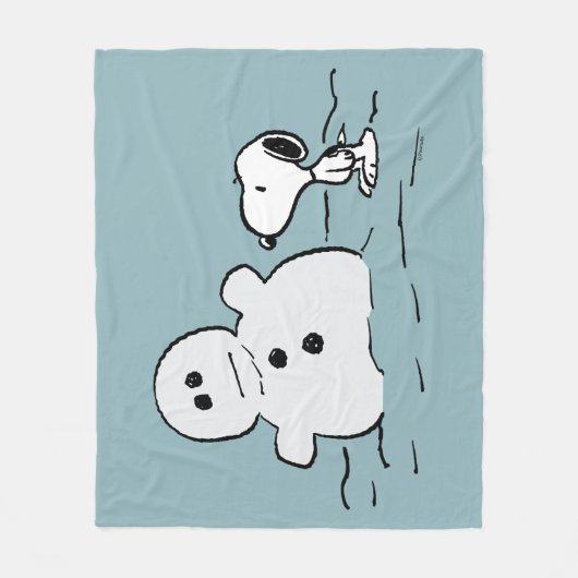 Peanuts | Snoopy bouwt een sneeuwpop Fleece Deken (Voorkant)