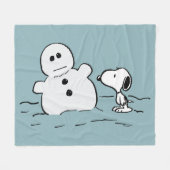 Peanuts | Snoopy bouwt een sneeuwpop Fleece Deken (Voorkant (Horizontaal))