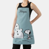 Peanuts | Snoopy bouwt een sneeuwpop | Jouw namen  Schort (Insitu)