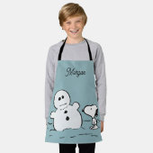 Peanuts | Snoopy bouwt een sneeuwpop | Jouw namen Schort (Gedragen)