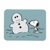 Peanuts | Snoopy bouwt een sneeuwpop Magneet (Horizontaal)