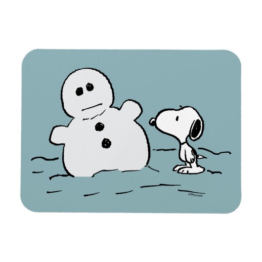 Peanuts | Snoopy bouwt een sneeuwpop Magneet (Horizontaal)