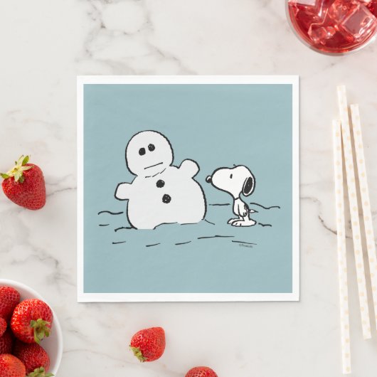 Peanuts | Snoopy bouwt een sneeuwpop Servet (Insitu)