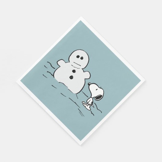 Peanuts | Snoopy bouwt een sneeuwpop Servet (Hoek)