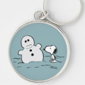 Peanuts | Snoopy bouwt een sneeuwpop Sleutelhanger (Voorkant)