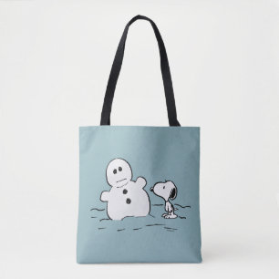 Peanuts   Snoopy bouwt een sneeuwpop Tote Bag