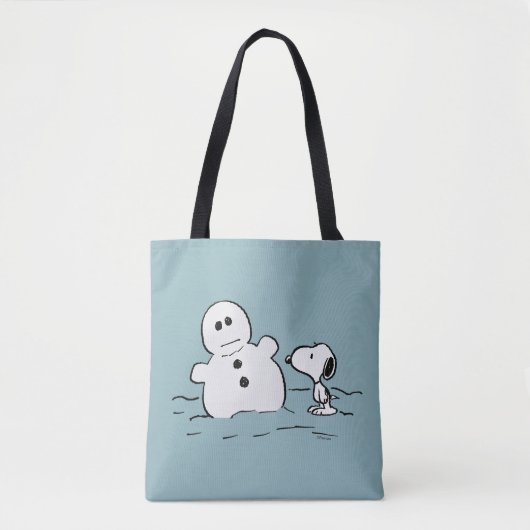 Peanuts | Snoopy bouwt een sneeuwpop Tote Bag (Voorkant)