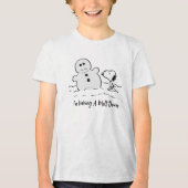 Peanuts | Snoopy bouwt een sneeuwpop Tri-Blend Shirt (Voorkant)