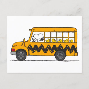 Peanuts   Snoopy Bus Driver Briefkaart