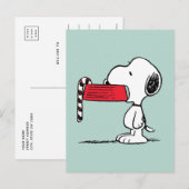 Peanuts | Snoopy Candy Cane Food Dish Feestdagenkaart (Voorkant / Achterkant)