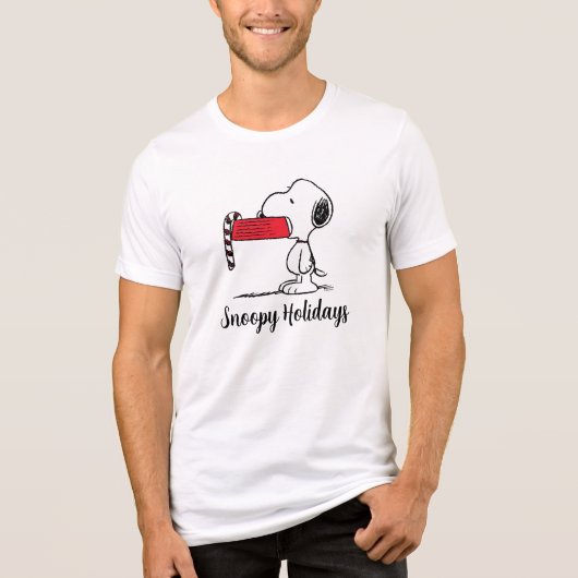 Peanuts | Snoopy Candy Cane Food Dish Tri-Blend Shirt (Voorkant)