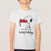 Peanuts | Snoopy Candy Cane Food Dish Tri-Blend Shirt (Voorkant)