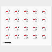 Peanuts | Snoopy Candy Cane Voedsel Schaaltje Ronde Sticker (Vel)