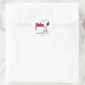 Peanuts | Snoopy Candy Cane Voedsel Schaaltje Ronde Sticker (Tas)