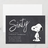 Peanuts Snoopy - Chalkboard 60e verjaardag Kaart (Voorkant / Achterkant)