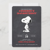 Peanuts Snoopy - Chalkboard Birthday Invitation Kaart (Voorkant)