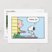 Peanuts | Snoopy & Charlie Brown Dank je wel Briefkaart (Voorkant / Achterkant)