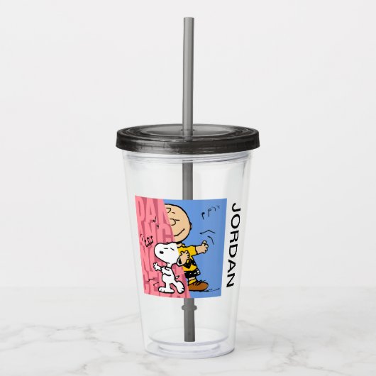 Peanuts | Snoopy & Charlie Brown Half & Half Dance Acryl Drinkbeker (Voorkant)