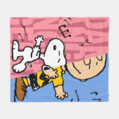 Peanuts | Snoopy & Charlie Brown Half & Half Dance Fleece Deken (Voorkant (Horizontaal))