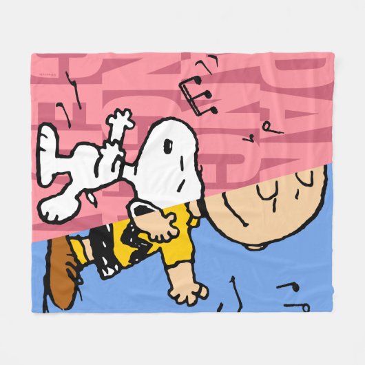 Peanuts | Snoopy & Charlie Brown Half & Half Dance Fleece Deken (Voorkant (Horizontaal))