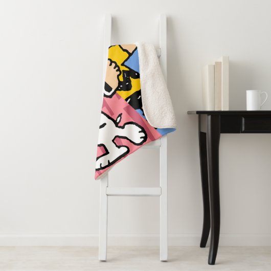 Peanuts | Snoopy & Charlie Brown Half & Half Dance Sherpa Deken (In situ)