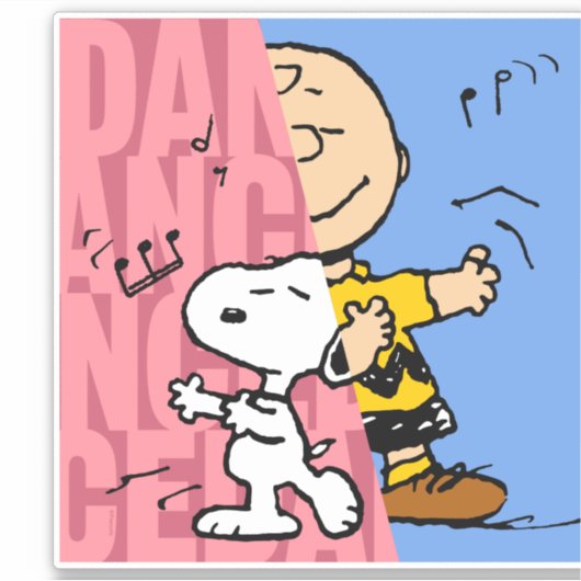 Peanuts | Snoopy & Charlie Brown Half & Half Dance Sticker (Voorkant)