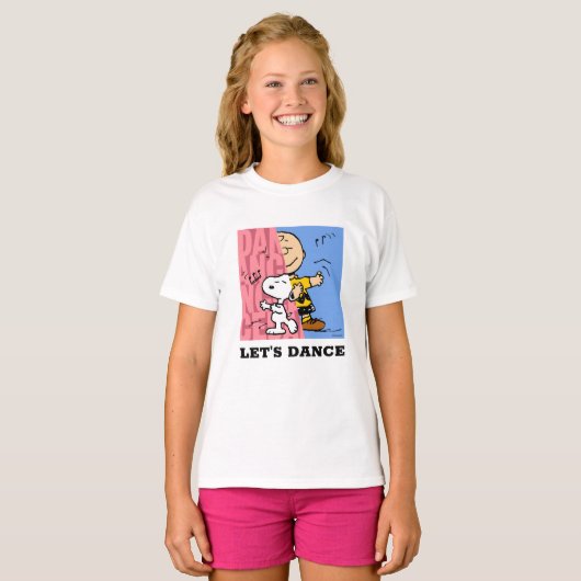 Peanuts | Snoopy & Charlie Brown Half & Half Dance T-shirt (Voorkant volledig)