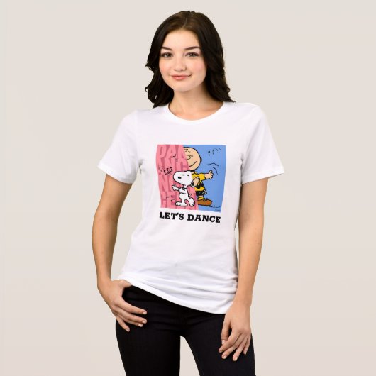 Peanuts | Snoopy & Charlie Brown Half & Half Dance Tri-Blend Shirt (Voorkant volledig)