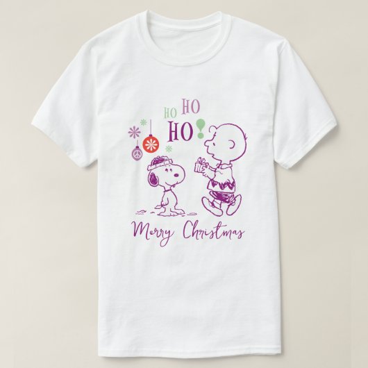 Peanuts | Snoopy & Charlie Brown Ho Ho T-shirt (Design voorkant)
