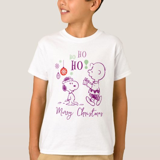 Peanuts | Snoopy & Charlie Brown Ho Ho T-shirt (Voorkant)
