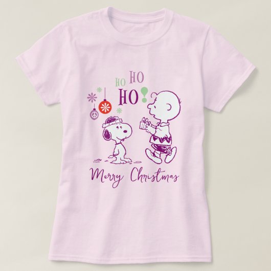 Peanuts | Snoopy & Charlie Brown Ho Ho T-shirt (Design voorkant)