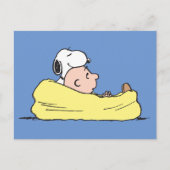 Peanuts | Snoopy & Charlie Brown in zitzak stoel Briefkaart (Voorkant)