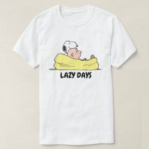 Peanuts   Snoopy & Charlie Brown in zitzak stoel T-shirt