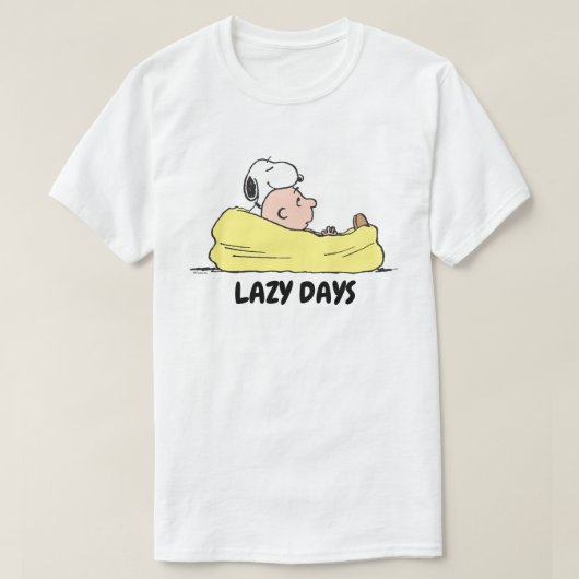 Peanuts | Snoopy & Charlie Brown in zitzak stoel T-shirt (Design voorkant)