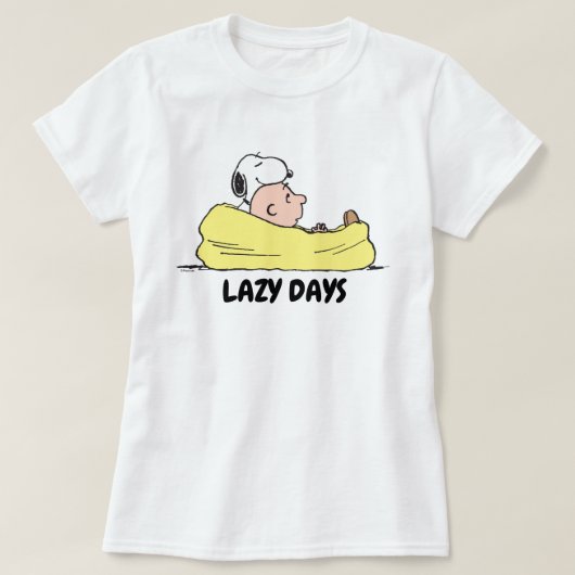 Peanuts | Snoopy & Charlie Brown in zitzak stoel T-shirt (Design voorkant)