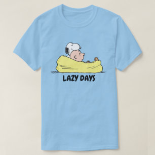 Peanuts   Snoopy & Charlie Brown in zitzak stoel T-shirt
