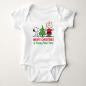 Peanuts | Snoopy & Charlie Brown Kerstboom Romper (Voorkant)