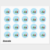 Peanuts | Snoopy & Charlie Brown Kerstboom Ronde Sticker (Vel)