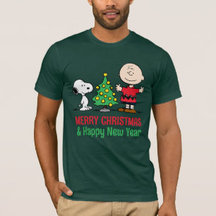 Peanuts   Snoopy & Charlie Brown Kerstboom T-shirt