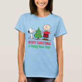 Peanuts | Snoopy & Charlie Brown Kerstboom T-shirt (Voorkant)