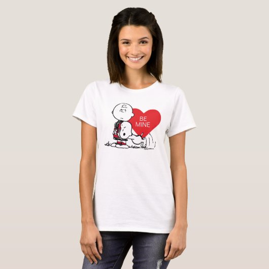 Peanuts | Snoopy & Charlie Brown Valentijn T-shirt (Voorkant volledig)
