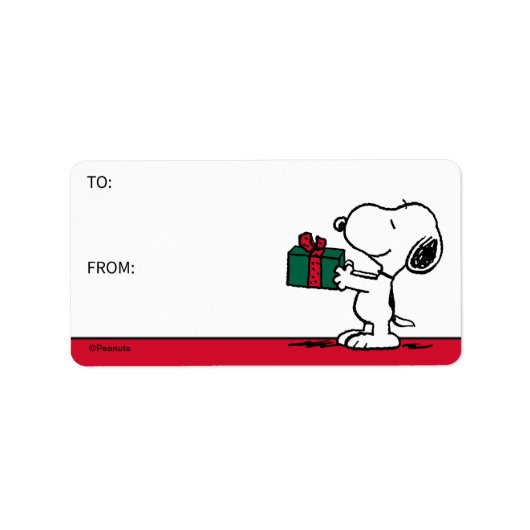 Peanuts | Snoopy Christmas Gift Gift Label (Voorkant)