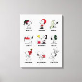 Peanuts | Snoopy Christmas Holiday Moods Canvas Afdruk (Voorkant)