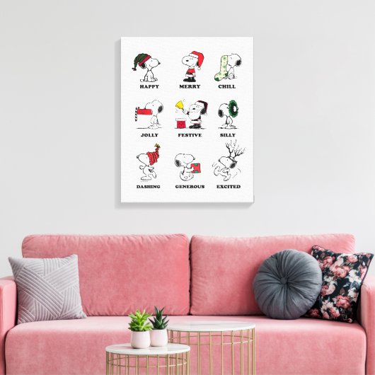 Peanuts | Snoopy Christmas Holiday Moods Canvas Afdruk (Insitu (Woonkamer))
